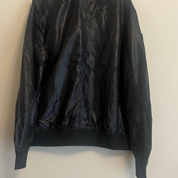 Members Only Shiny Black Bomber Jacket - Picture 2 of 4
